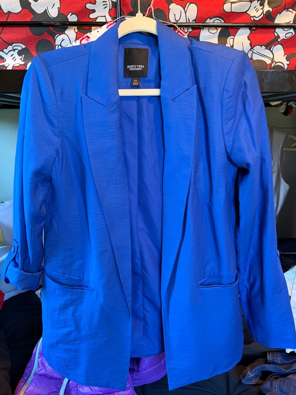 Simply Vera Wang Royal Blue Open-Front Blazer